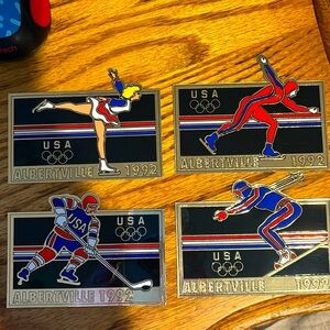 Winter Olympic Games Albertville 1992 USA Sticker Set Hockey Skating Skiing